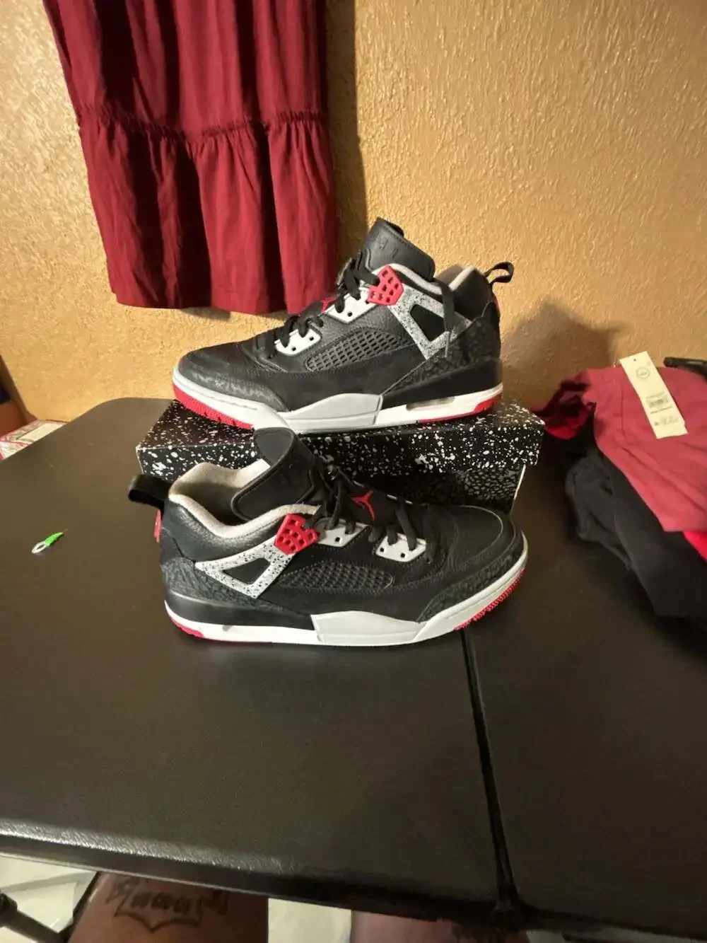 Jordan Spizike Low Black Gym Red Wolf Grey Men's Sneakers FQ1759-009